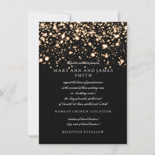 Elegant Wedding Vow Renewal Gold Midnight Glam Kaart