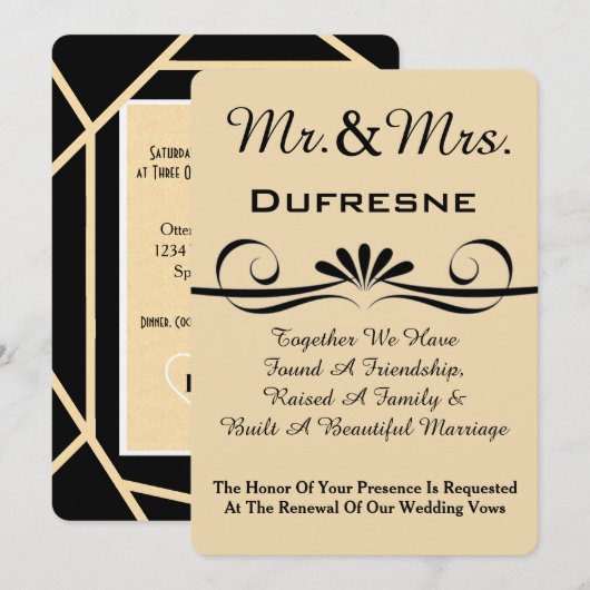 Elegant Wedding Vow Renewal Kaart (Voorkant / Achterkant)