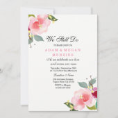 Elegant Wedding Vow Renewal Peachy Pink Invite Kaart (Voorkant)