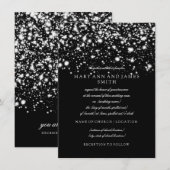 Elegant Wedding Vow Renewal Silver Midnight Glam Kaart (Voorkant / Achterkant)