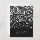 Elegant Wedding Vow Renewal Silver Midnight Glam Kaart (Achterkant)