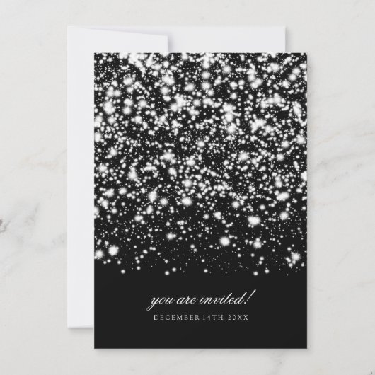 Elegant Wedding Vow Renewal Silver Midnight Glam Kaart (Achterkant)