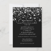 Elegant Wedding Vow Renewal Silver Midnight Glam Kaart (Voorkant)