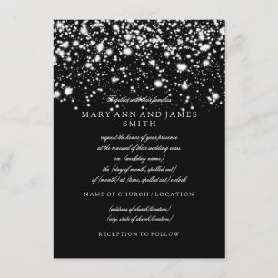Elegant Wedding Vow Renewal Silver Midnight Glam Kaart