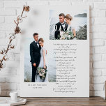 Elegant Wedding Vows Love Script Minimum Two Photo Canvas Afdruk<br><div class="desc">Passen getrouwd Mr. & Mrs trouwdag geloften & foto keepsake canvas print om altijd uw speciale dag en uw liefde en belofte aan elkaar te herinneren. Deze elegante bruiloft dag keepsake canvas print beschikt over een eenvoudige minimale twee foto lay-out om uw eigen speciale trouwdag foto's weer te geven. "Love"...</div>