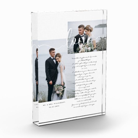 Elegant Wedding Vows Love Script Minimum Two Photo Fotoblokken (Links)