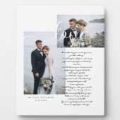 Elegant Wedding Vows Love Script Minimum Two Photo Fotoplaat (Voorkant)