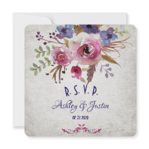Elegant Wedding Waterverf Flowers RSVP-kaart