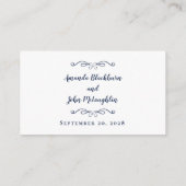 Elegant Wedding Website Blue White Modern Classic Informatiekaartje (Achterkant)
