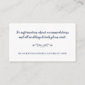 Elegant Wedding Website Blue White Modern Classic Informatiekaartje (Voorkant)