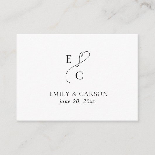 Elegant Wedding Website QR Code Black White Modern Informatiekaartje (Voorkant)