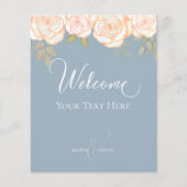 Elegant Wedding Welcome Creëer Your Ewn Dusty Blue Flyer