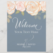 Elegant Wedding Welcome Creëer Your Ewn Dusty Blue Flyer (Voorkant)