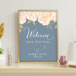 Elegant Wedding Welcome Creëer Your Ewn Dusty Blue Flyer