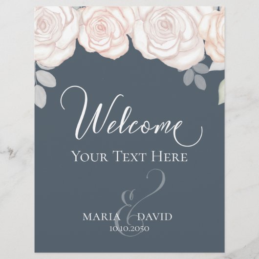 Elegant Wedding Welcome Creëer Your Ewn Dusty Gray Flyer (Voorkant)
