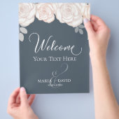 Elegant Wedding Welcome Creëer Your Ewn Dusty Gray Flyer (Hand)