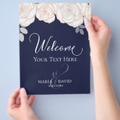 Elegant Wedding Welcome Creëer Your Ewn Navy Blue Flyer (Hand)