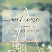 Elegant Wedding Welcome Frosted Look Acrylic Sign Acryl Bord
