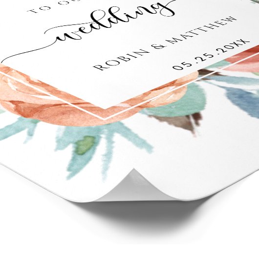 Elegant Wedding Welcome Sign. Etheral Floral Poster (Hoek)