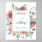 Elegant Wedding Welcome Sign. Etheral Floral Poster (Voorkant)