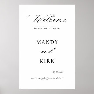 Elegant Wedding Welcome Sign Poster