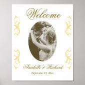 Elegant Wedding Welcome Sign. Poster met foto (Voorkant)
