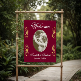 Elegant Wedding Welcome Sign. Poster met foto