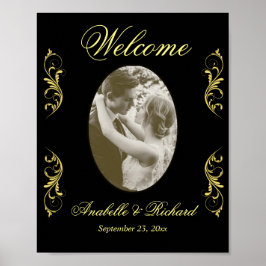 Elegant Wedding Welcome Sign. Poster met foto