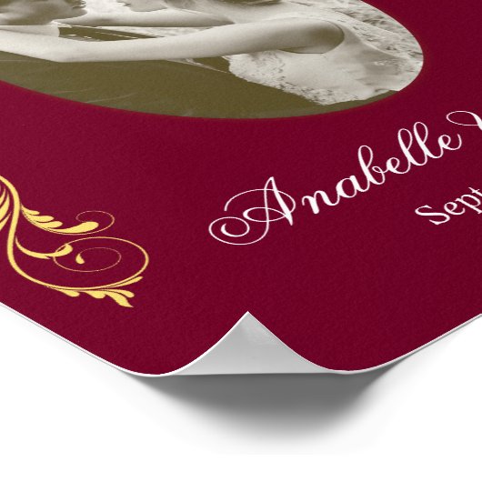 Elegant Wedding Welcome Sign. Poster met foto (Hoek)