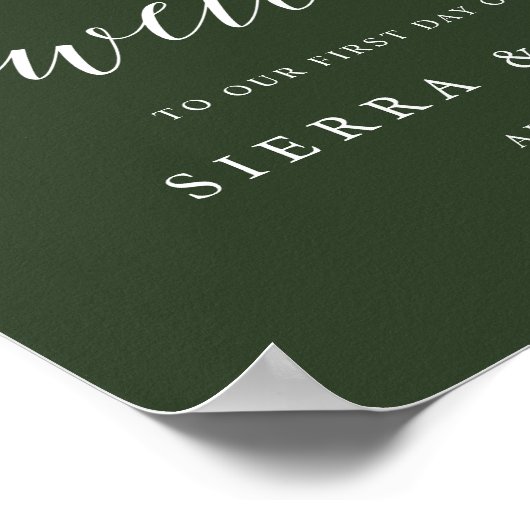 Elegant Wedding Welcome Sign. with White Script Poster (Hoek)