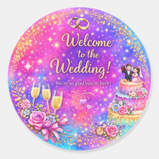 Elegant Wedding Welcome Sticker (Voorkant)