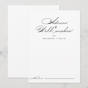 Elegant Wedding Well Wish Advice Kaart