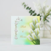 Elegant Wedding White Flowers Dove Bells Kaart (Staand voorkant)