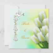 Elegant Wedding White Flowers Dove Bells Kaart (Voorkant)