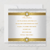 Elegant Wedding White Gold Heart Jewel Rings Kaart (Achterkant)