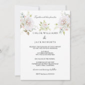 Elegant Wedding White Pink Rose Bouquet Kaart (Voorkant)