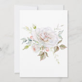 Elegant Wedding White Pink Rose Bouquet Kaart (Achterkant)