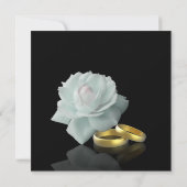 Elegant Wedding White Rose Gold Rings Black Kaart (Achterkant)