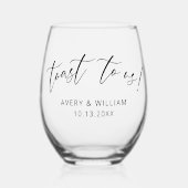 Elegant Wedding Wijnglas Zonder Voet (Voorkant)