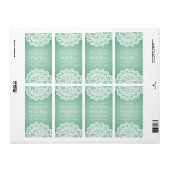 Elegant Wedding Wine Label  Lace Mint Green (Full Sheet)