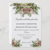 Elegant Wedding Winter Greenery Pinecone Kaart (Voorkant / Achterkant)