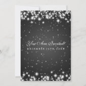 Elegant Wedding Winter Sparkle Black Kaart (Achterkant)