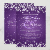 Elegant Wedding Winter Sparkle Paars Kaart (Voorkant / Achterkant)