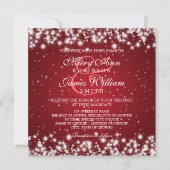 Elegant Wedding Winter Sparkle Red Kaart (Voorkant)