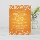 Elegant Wedding Winter Sparkle Sinaasappel Kaart (Staand voorkant)