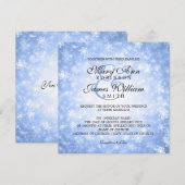 Elegant Wedding Winter Wonderland Sparkle Blue Kaart (Voorkant / Achterkant)