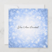 Elegant Wedding Winter Wonderland Sparkle Blue Kaart (Achterkant)
