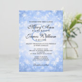 Elegant Wedding Winter Wonderland Sparkle Blue Kaart (Staand voorkant)