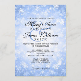 Elegant Wedding Winter Wonderland Sparkle Blue Kaart
