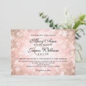 Elegant Wedding Winter Wonderland Sparkle Copper Kaart (Staand voorkant)